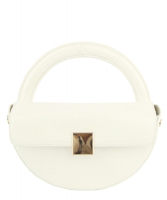 Croc Half Moon Crossbody Satchel LD157 WHITE